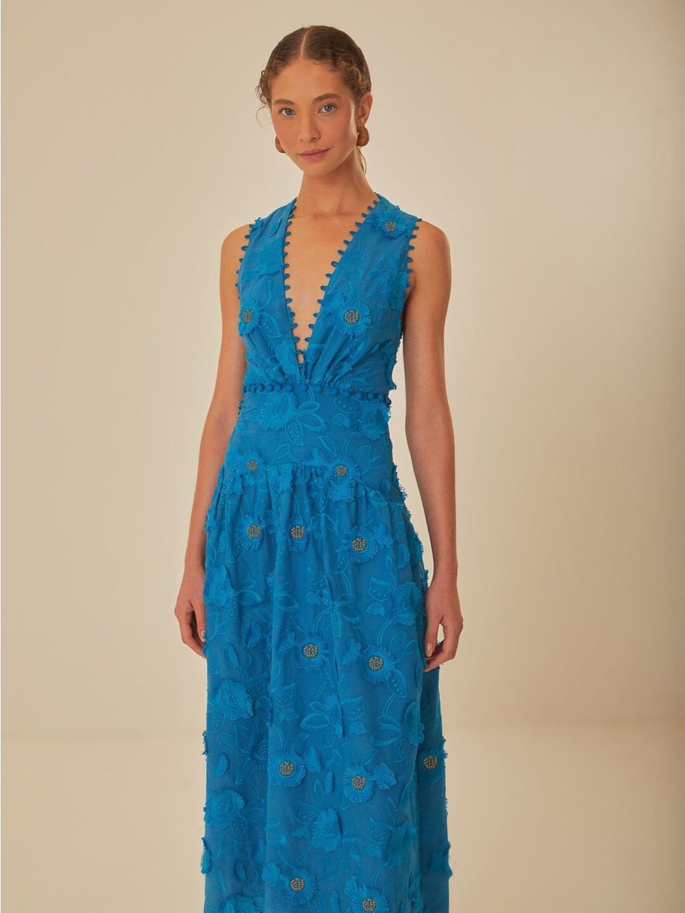 Farm rio blue 3D flower dress - Picture 2 of 8